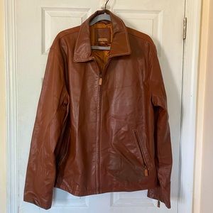 Michael Kors men’s camel leather jacket size XL